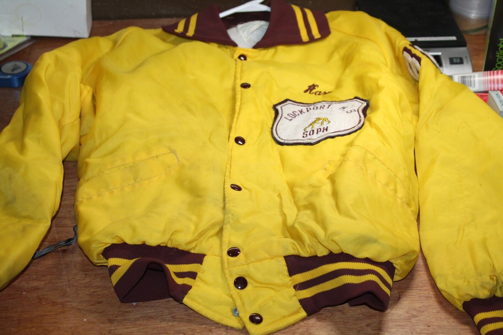 Vintage Chicago Sports Yellow Wrestling Jacket Lockport SOPH High School Size L