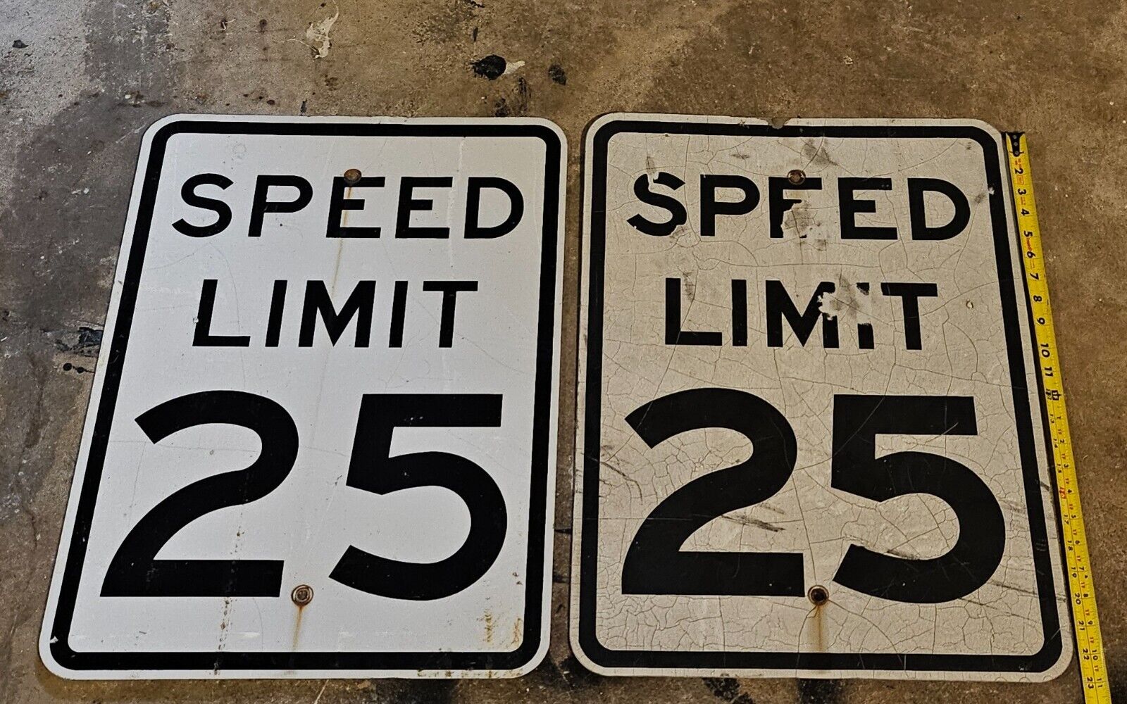 2 retired Authentic Road Street Sign (Speed Limit 25) 30