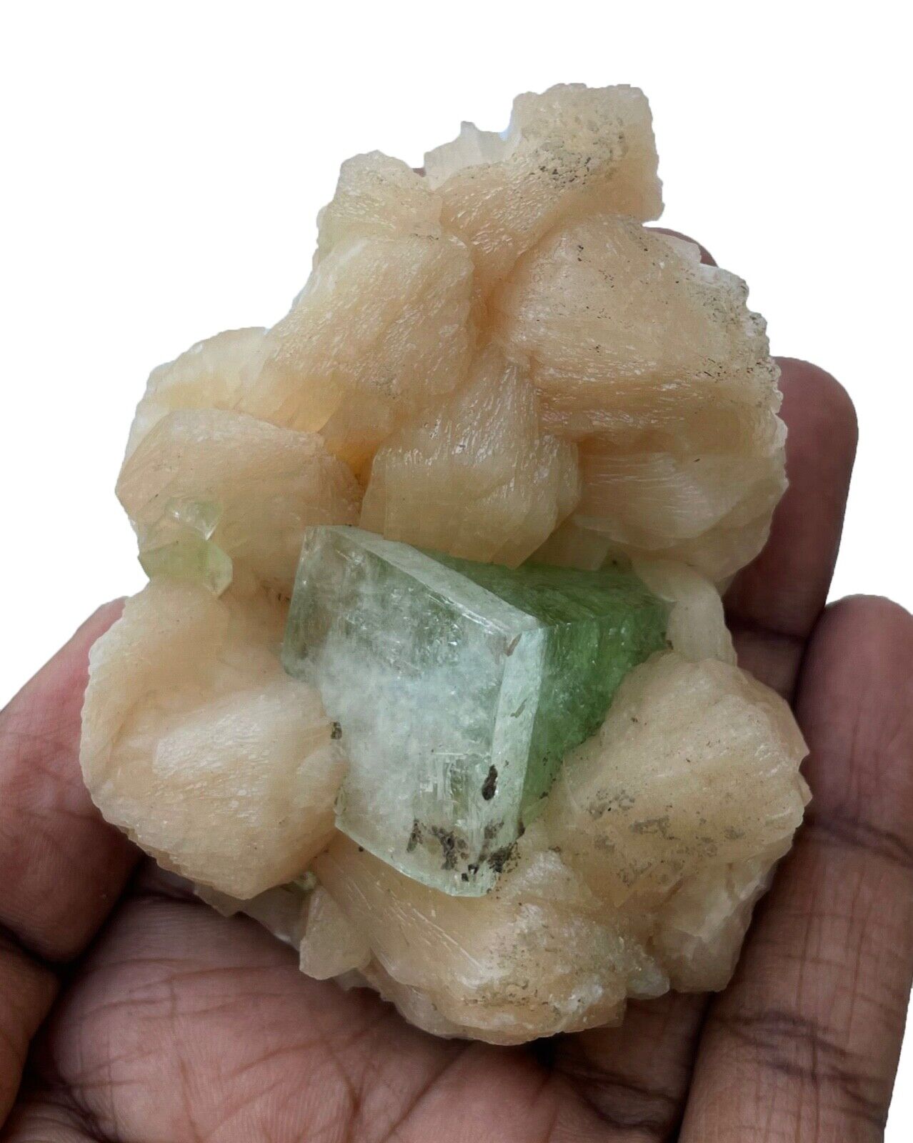 Beautiful Apophyllite With Stilbite Rocks, Crystals And  Mineral Specimens India