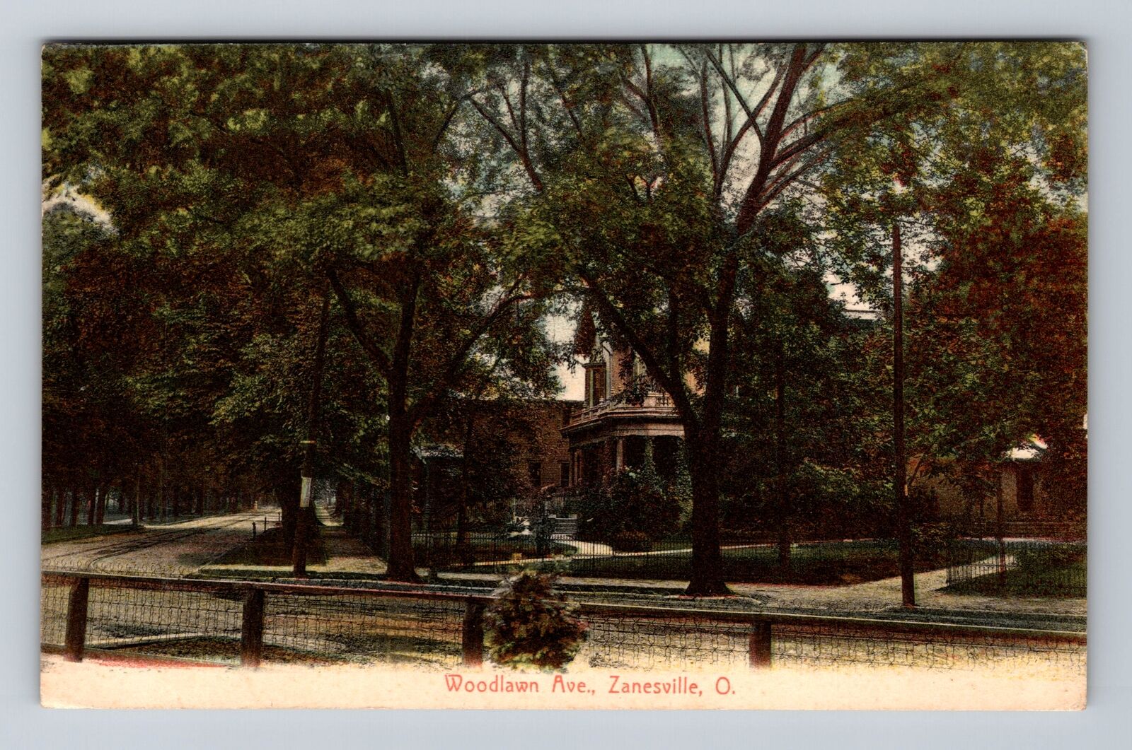 Zanesville OH-Ohio, Residential District, Woodlawn Avenue Vintage c1908 Postcard