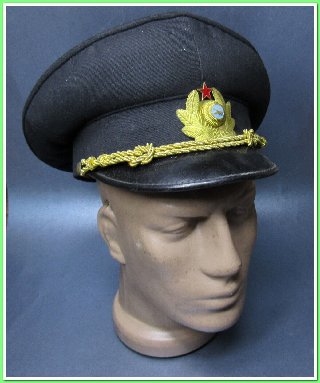 Vintage original pilot army officer peaked cap~hat military~size 57 Medium