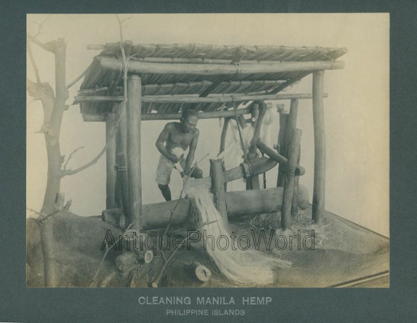 Hemp production workers Philippines antique ethnic photo