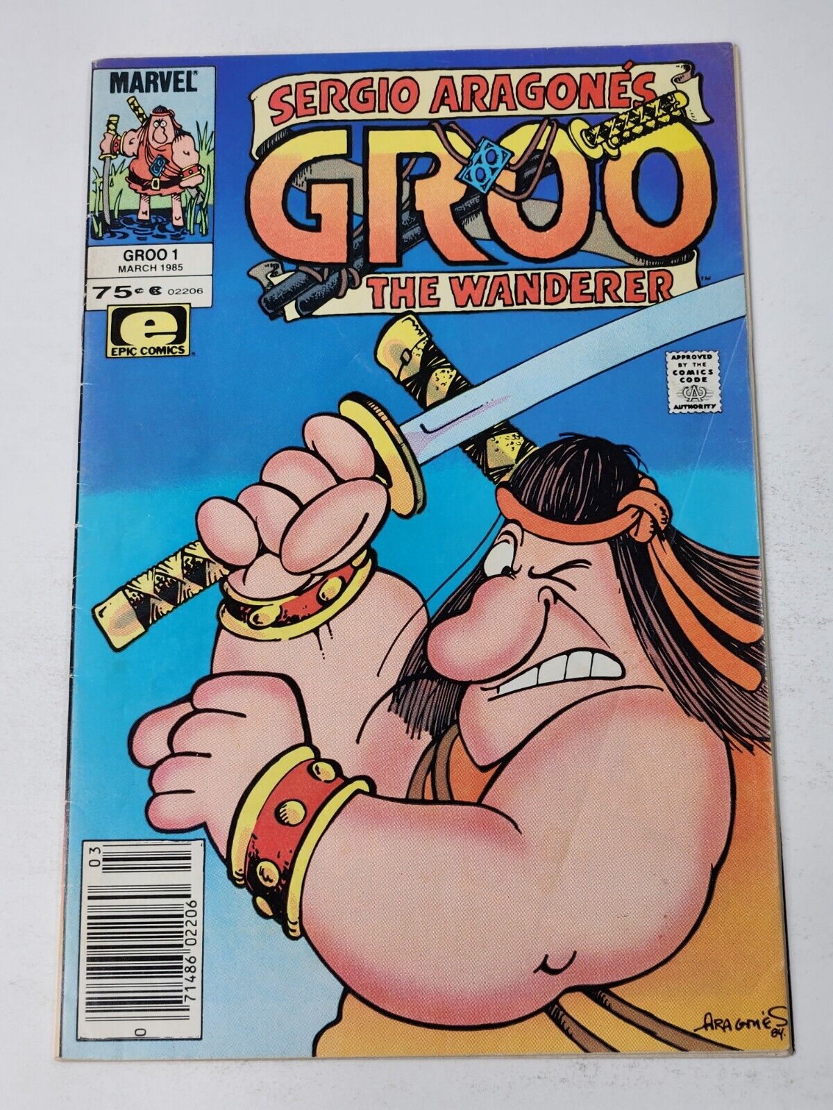 Groo the Wanderer 1 NEWSSTAND Sergio Aragones Story & Art Marvel Copper Age 1985