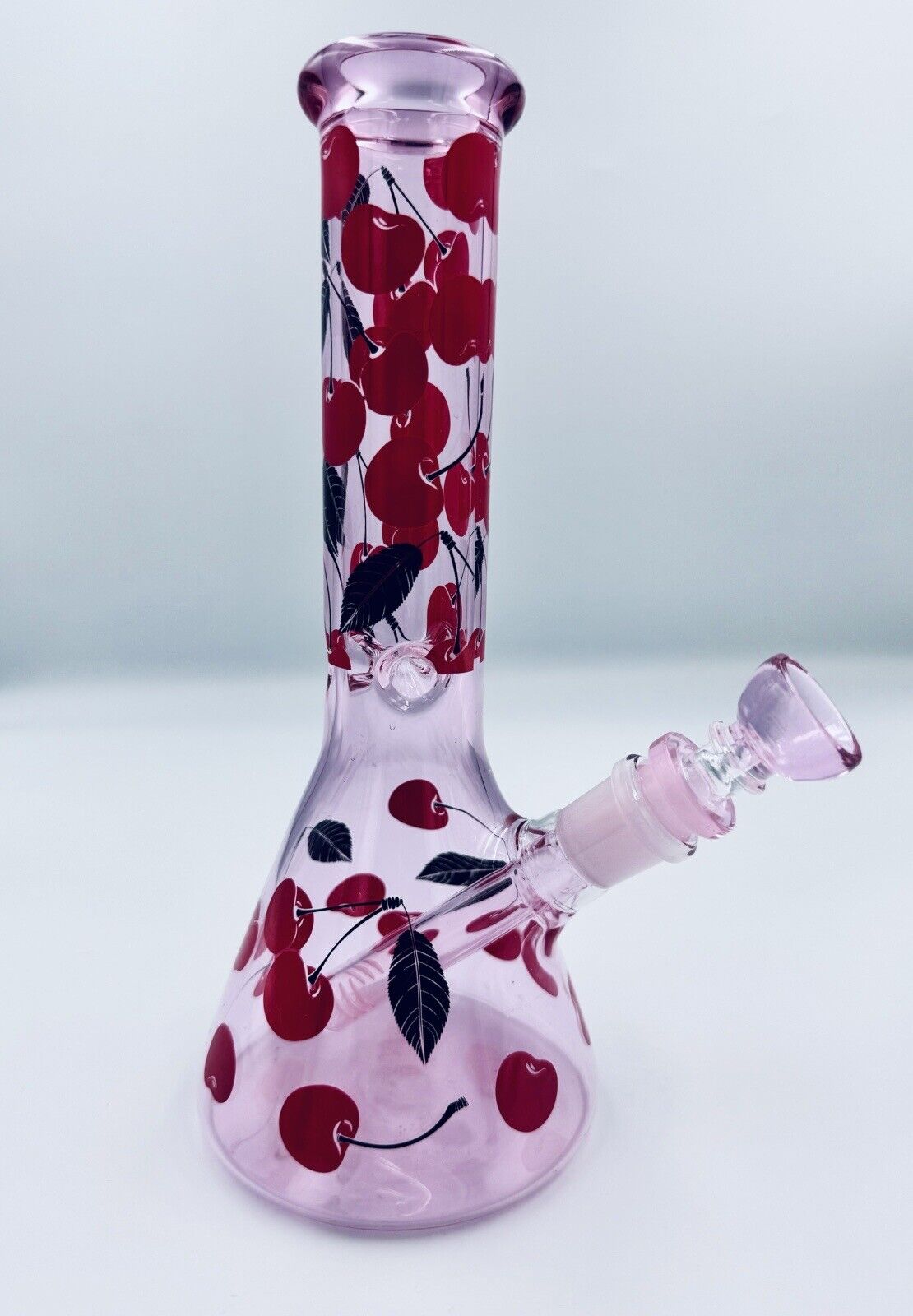 10” Pink Cherry bong Pipes Glass Hookah Water Pipe Tobacco Smoking Beaker Base
