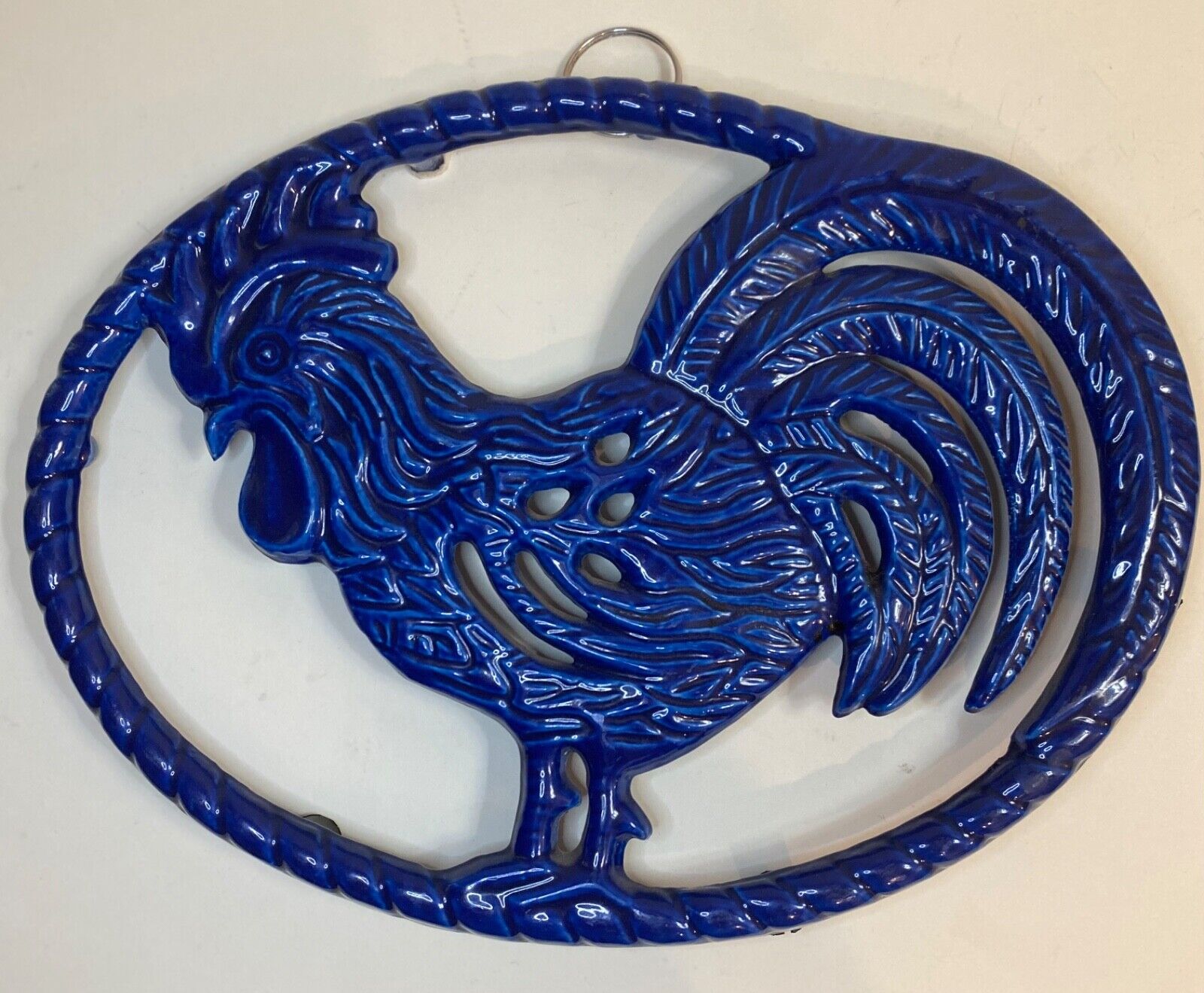Blue Rooster Oval Trivet Enameled Cast Iron Home Essentials 8\