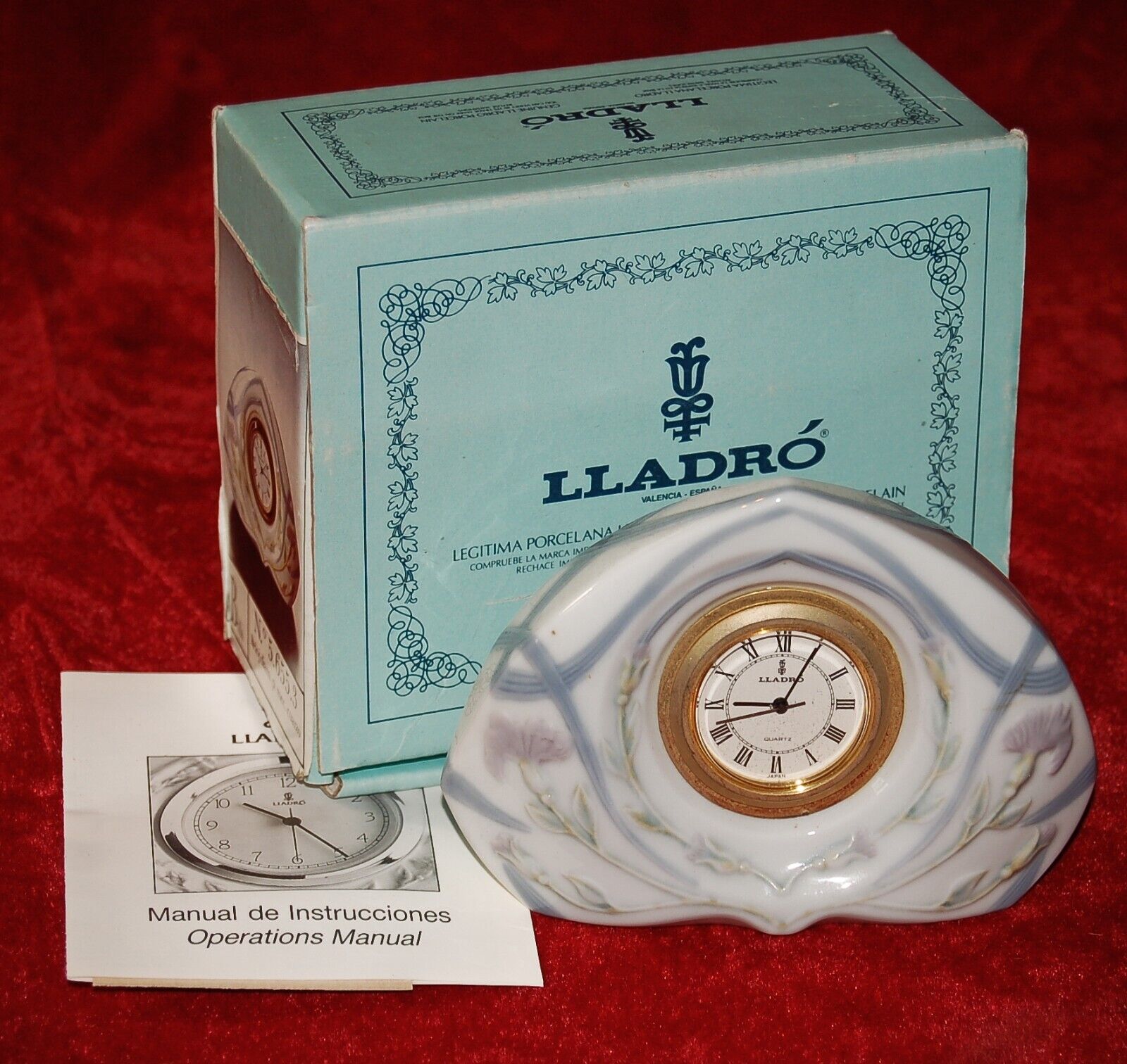 LLADRO Porcelain SEGOVIA CLOCK Small Var.  In Original Box 1980\'s Made in Spain
