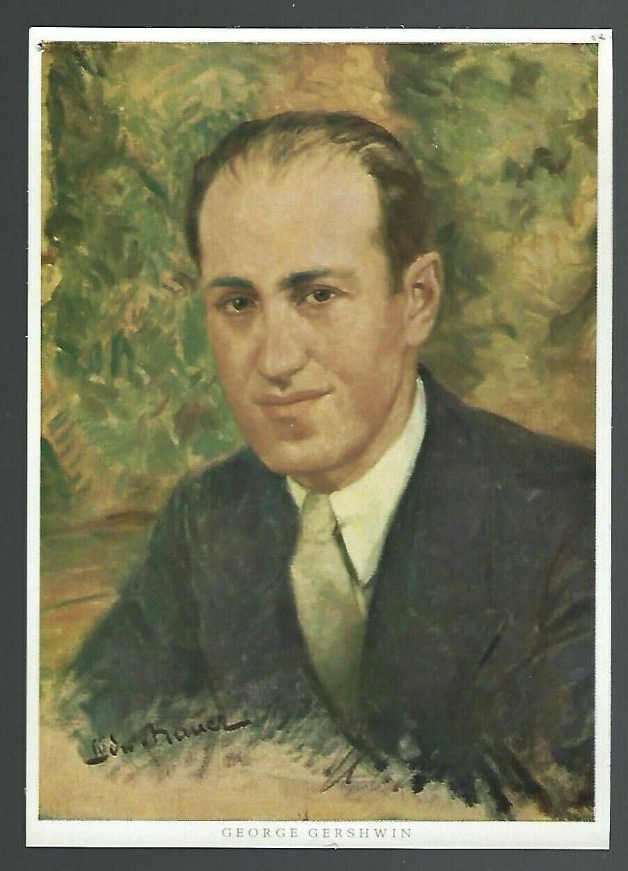 George Gershwin Portrait Musician Composer Pianist American Art Postcard CO7
