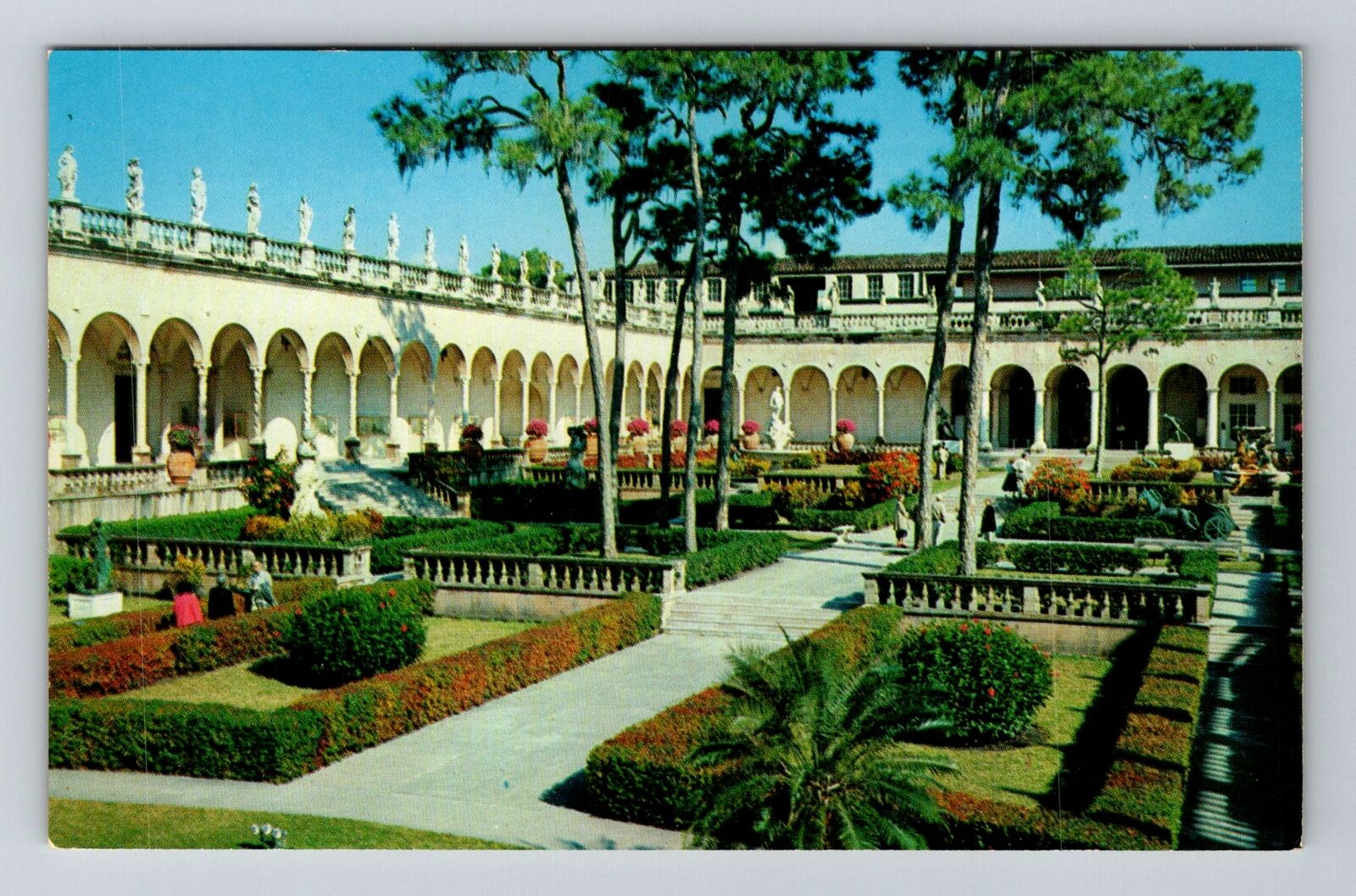 Sarasota FL-Florida, Italian Garden Court, Museum Of Art, Vintage Postcard