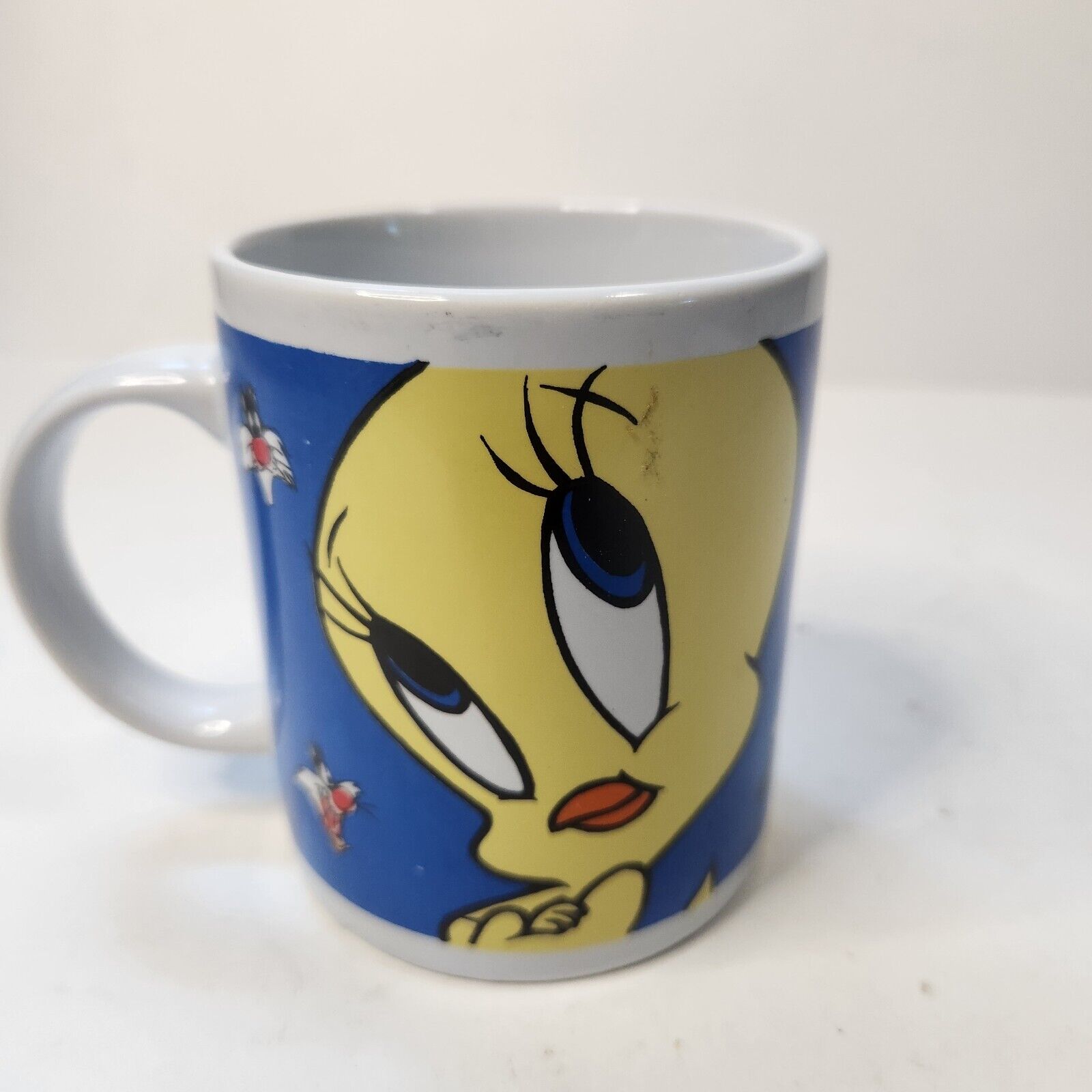 Vintage 1996 Looney Tunes Tweety Bird Sylvester Ceramic Mug Warner Brothers