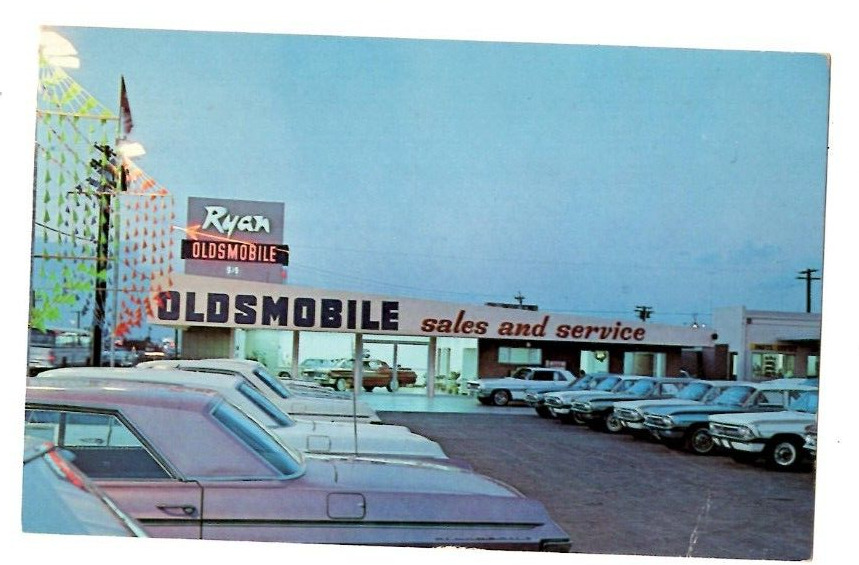 Postcard 1963 Ryan Oldsmobile 915 Broadway at L Chula Vista CA Auto Dealer