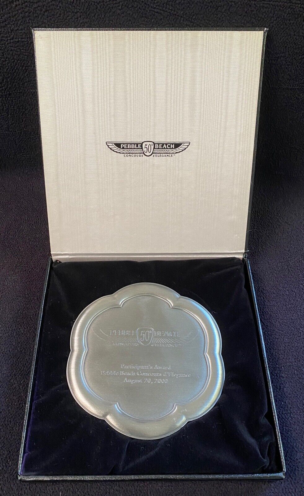 2000 Pebble Beach Concours 50th Anniversary PARTICIPANT Award & Presentation Box