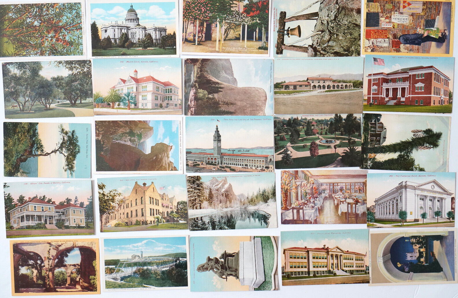 CALIFORNIA Postcard LOT 25 Cards CA Vintage City Views Old Post Card Buildings
