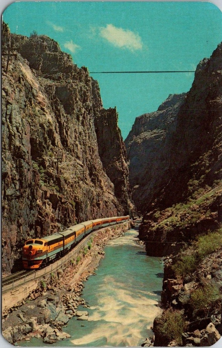 Canon City CO Colorado Train Passenger Streamline Royal Gorge Vintage Postcard