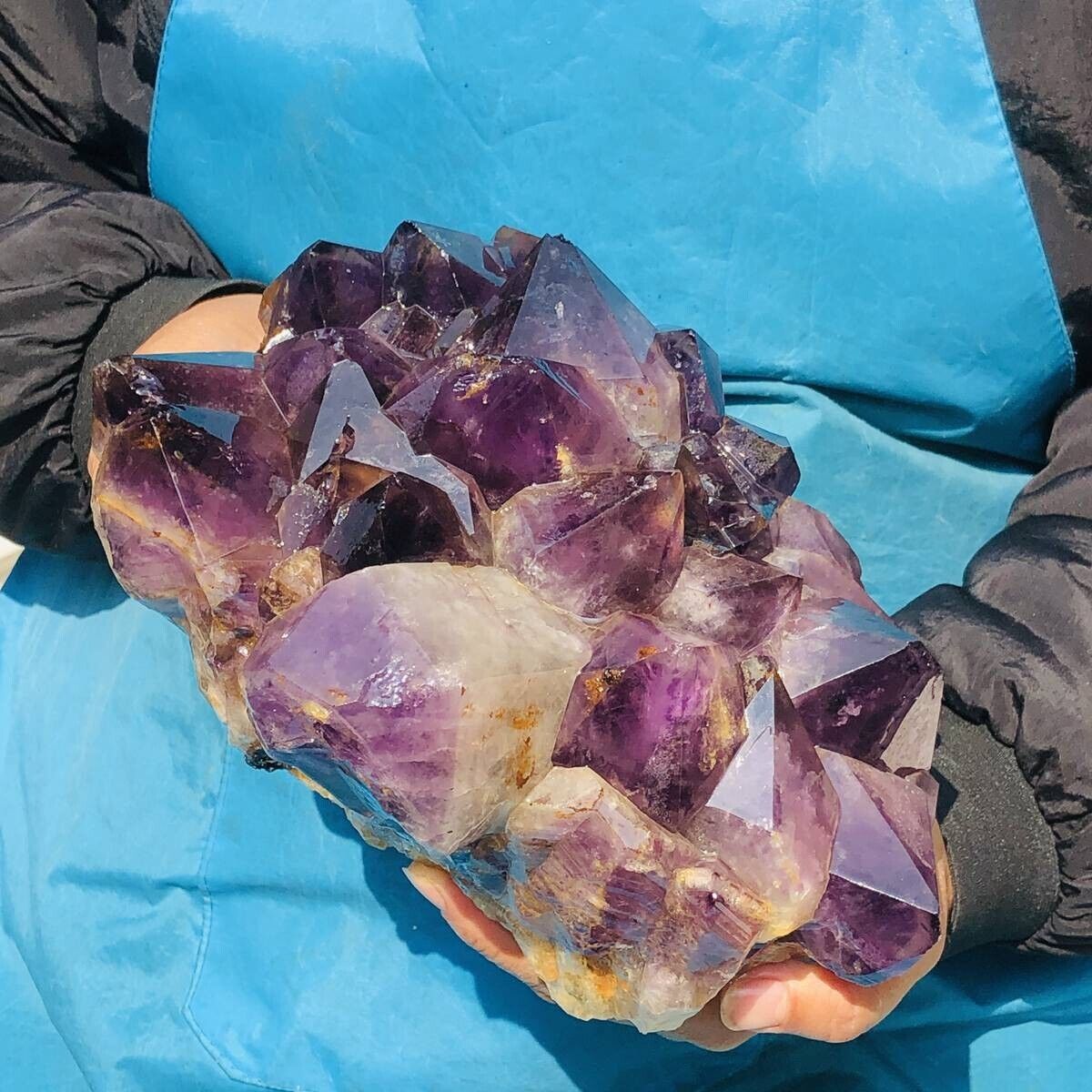 10.78LB Natural Amethyst Cluster Purple Quartz Crystal Rare Mineral Specimen 614