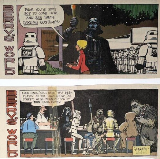 1977 Berry\'s World Star Wars Color Comic Strips Lot of 2