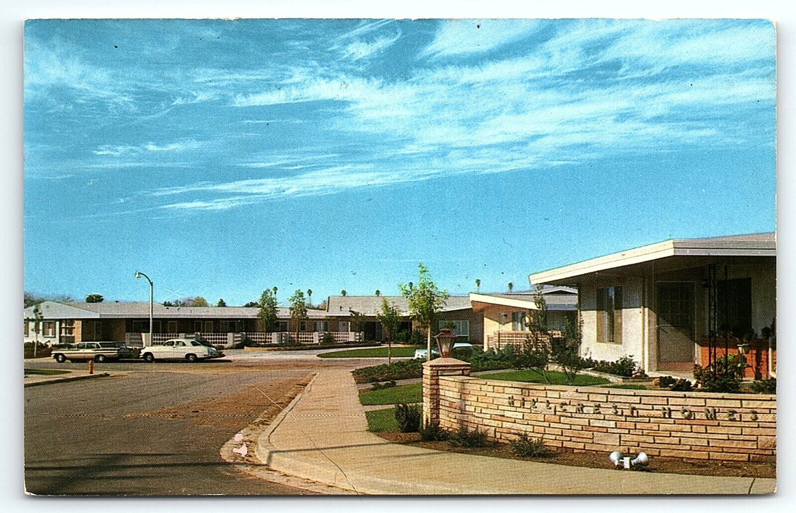 1960s LA VERNE CALIFORNIA CA BRETHREN HILLCREST HOMES MID-CENTURY POSTCARD P2033