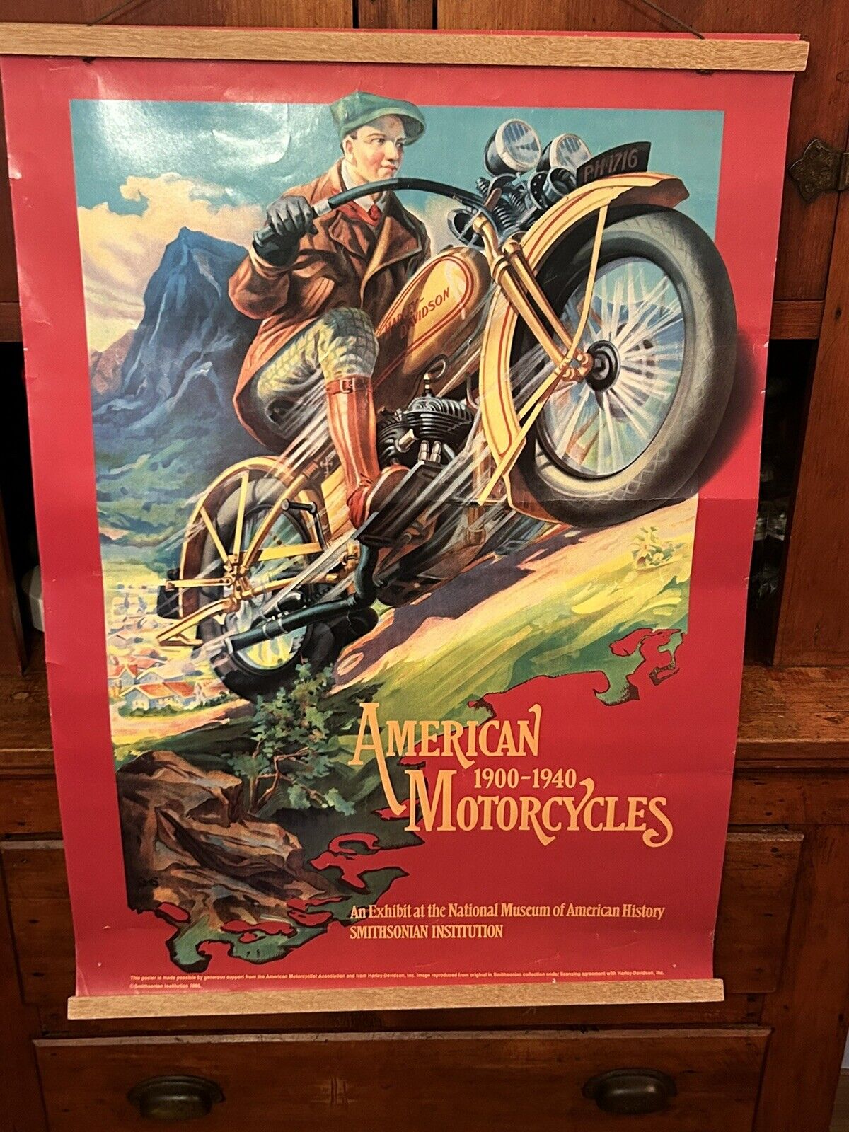 RARE Harley Davidson Fine Art Print from the Smithsonian Institution 1986 LTD