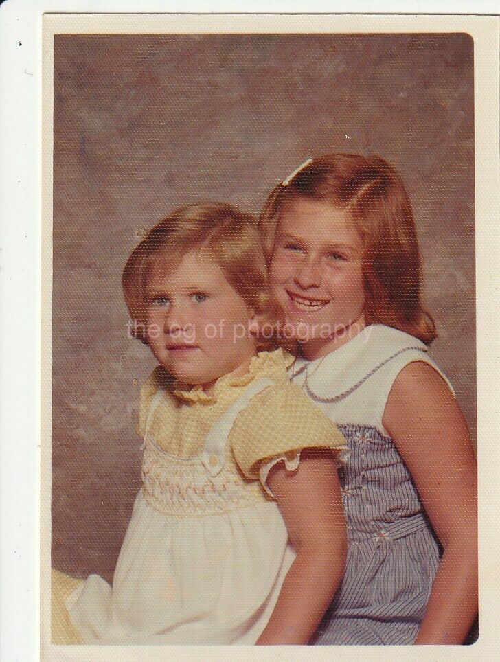 Little Sisters FOUND PHOTO Girls  Original Portrait VINTAGE  93 16