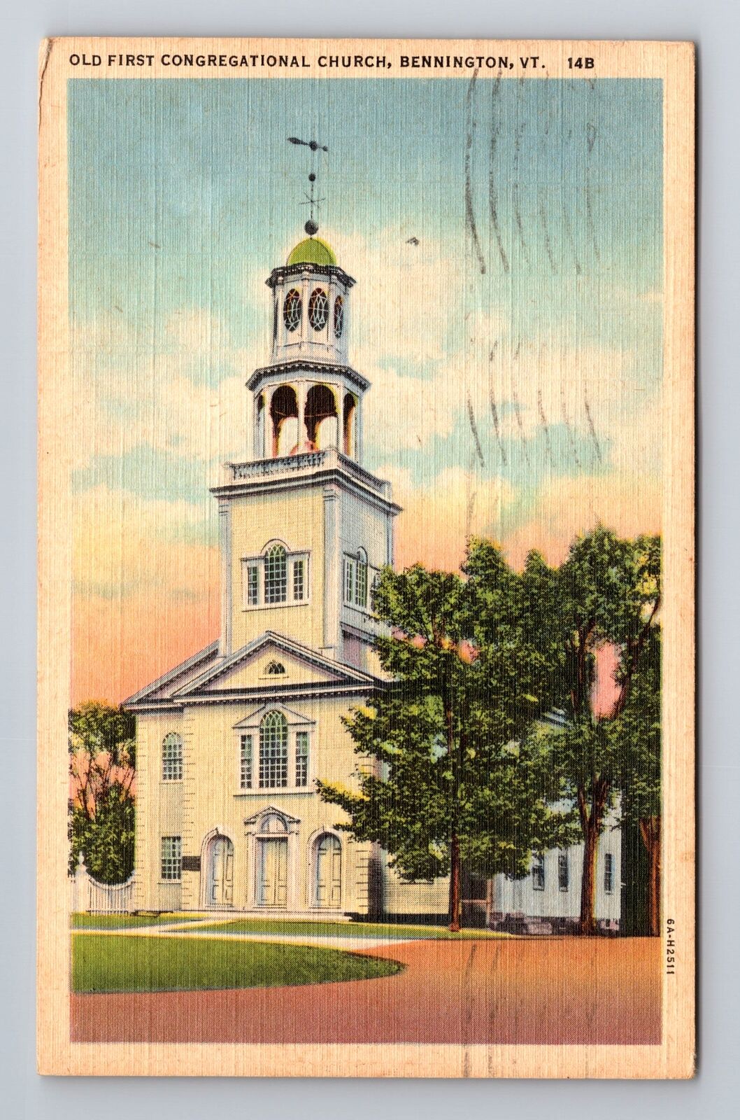 Bennington VT-Vermont, Old First Congregational Church, Antique Vintage Postcard