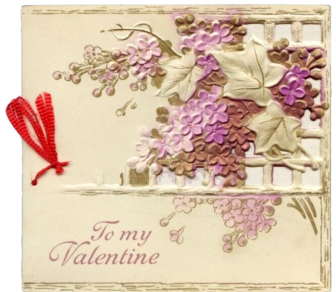 Vintage Valentine Card Fold Open Die Cut Floral Truth I\'m Always Yours c1920s