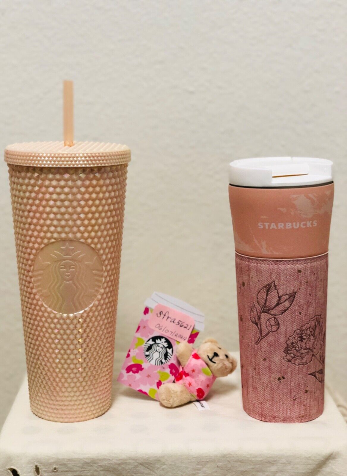 Starbucks Peaches and Cream Cold Cup 24oz & Floral opera Tumbler Philippines NWT