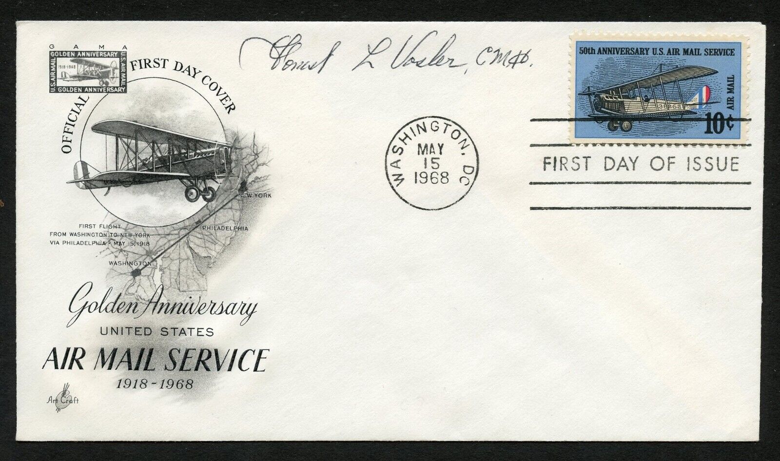 Forrest Vosler d1992 signed autograph auto FDC MOH Recipient USAAF WWII BAS