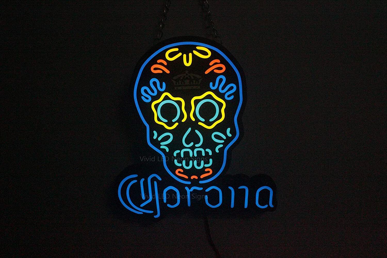 New Corona Dia De Los Muertos Hanuted Skull Vivid LED Neon Light Sign Lamp 10\