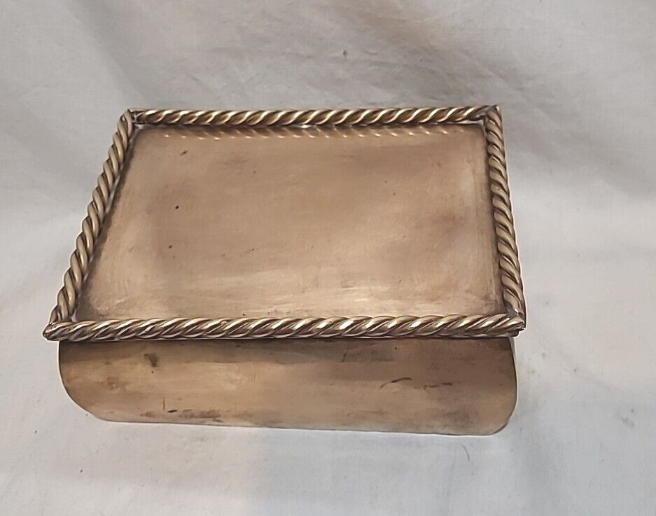 Vtg Copper Brass Handmade Trinket Box 6