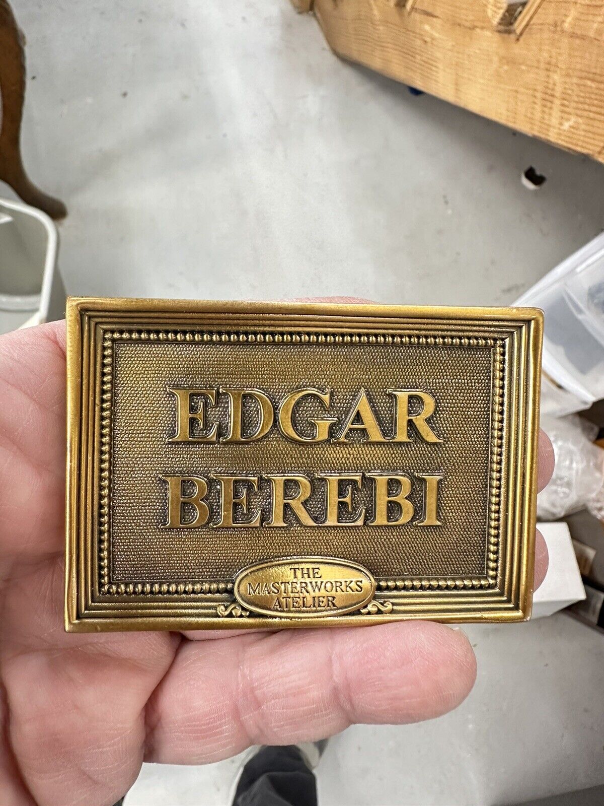 I am Edgar Berebi My Logo  Plaque For Collectors 3x2 stand as shown