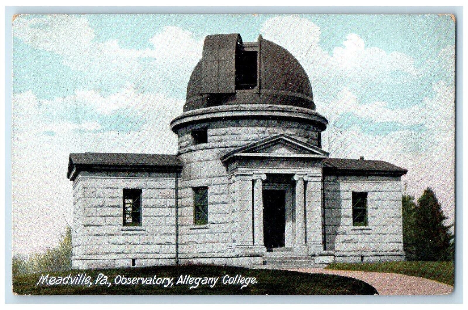1914 Exterior View Observatory Allegany College Meadville Pennsylvania Postcard