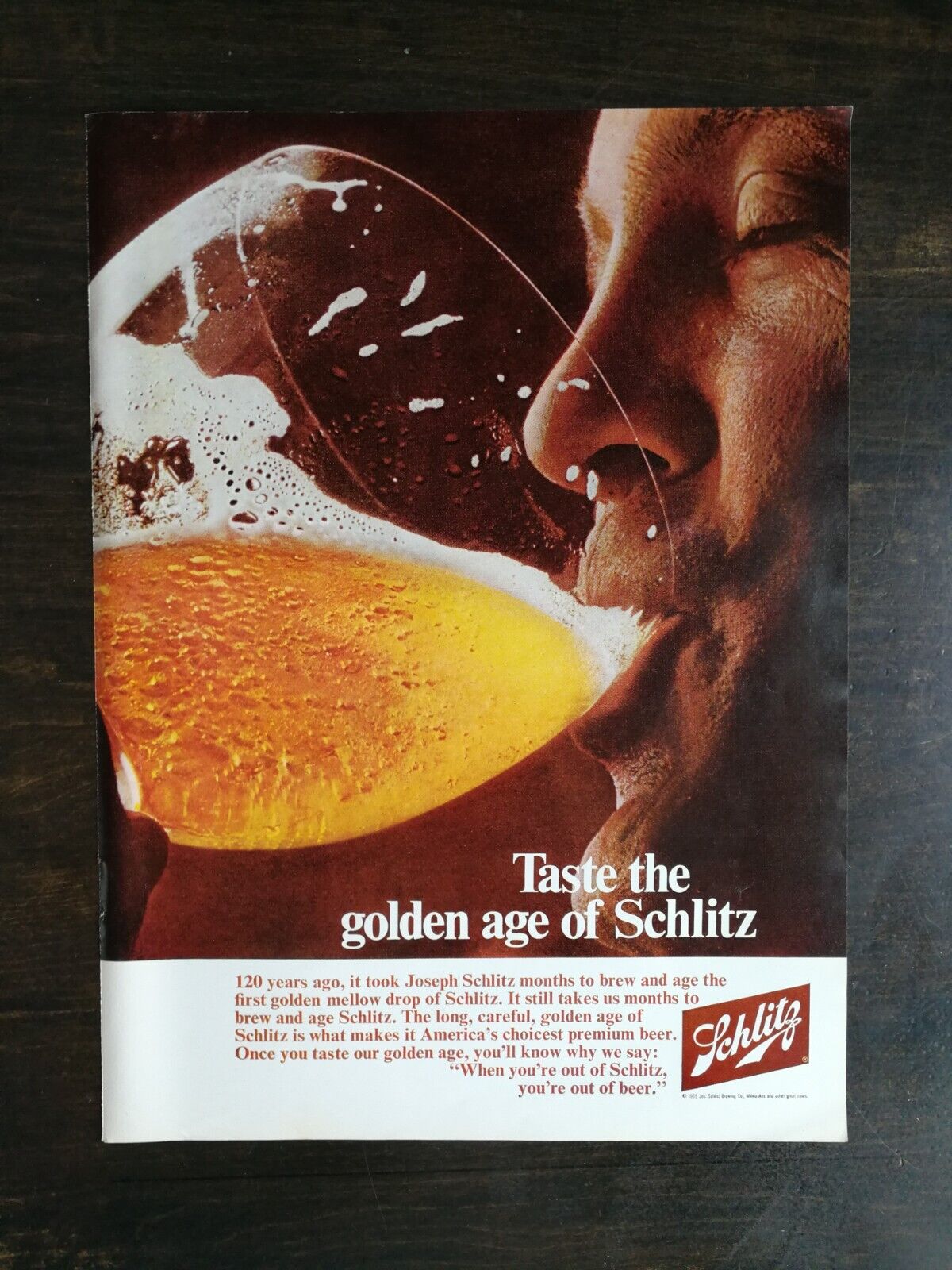Vintage 1969 Schlitz Beer Full Page Original Ad 324