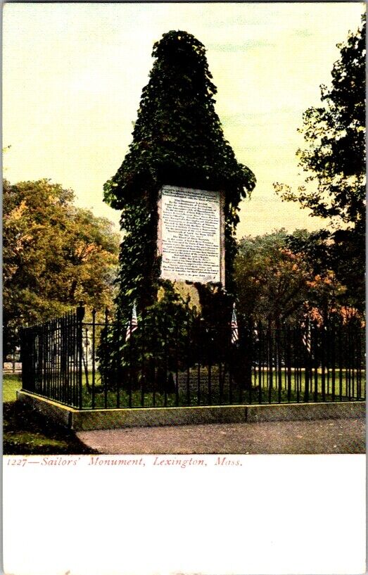 Vintage Postcard Sailors Monument Lexington MA Massachusetts c.1901-1907    M133