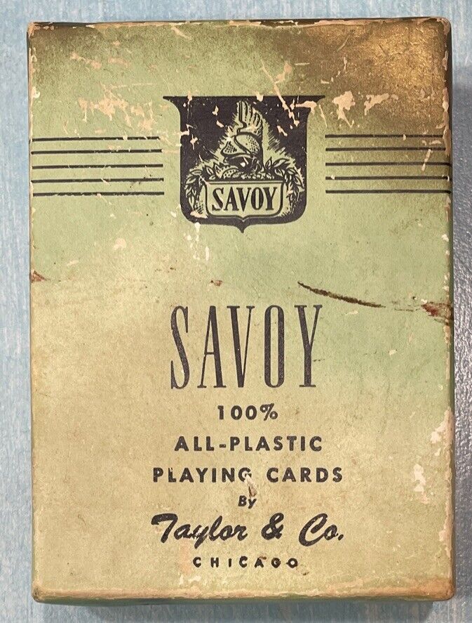 Vintage Savoy Regent All Plastic Playing Card Deck Blue All 52 In Original Box