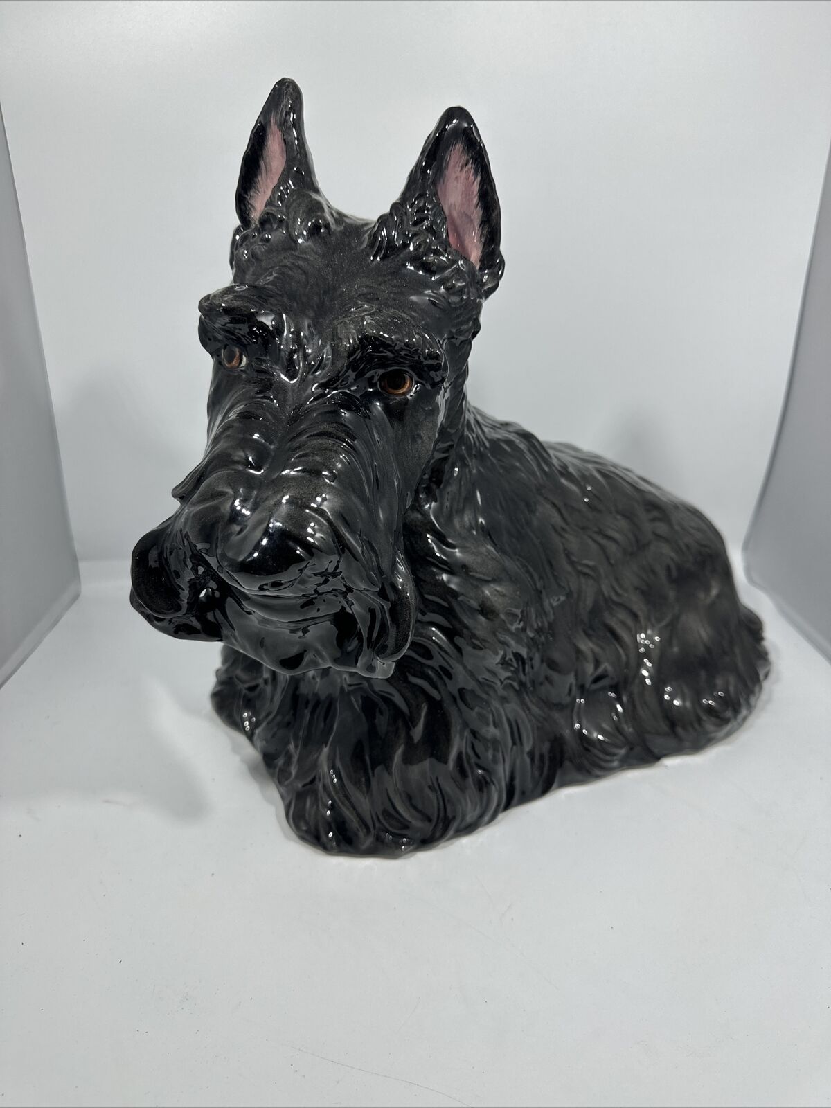 Vintage Ceramic Large Scottish Terrier Scottie Dog Statue Figurine A Rare Beauty