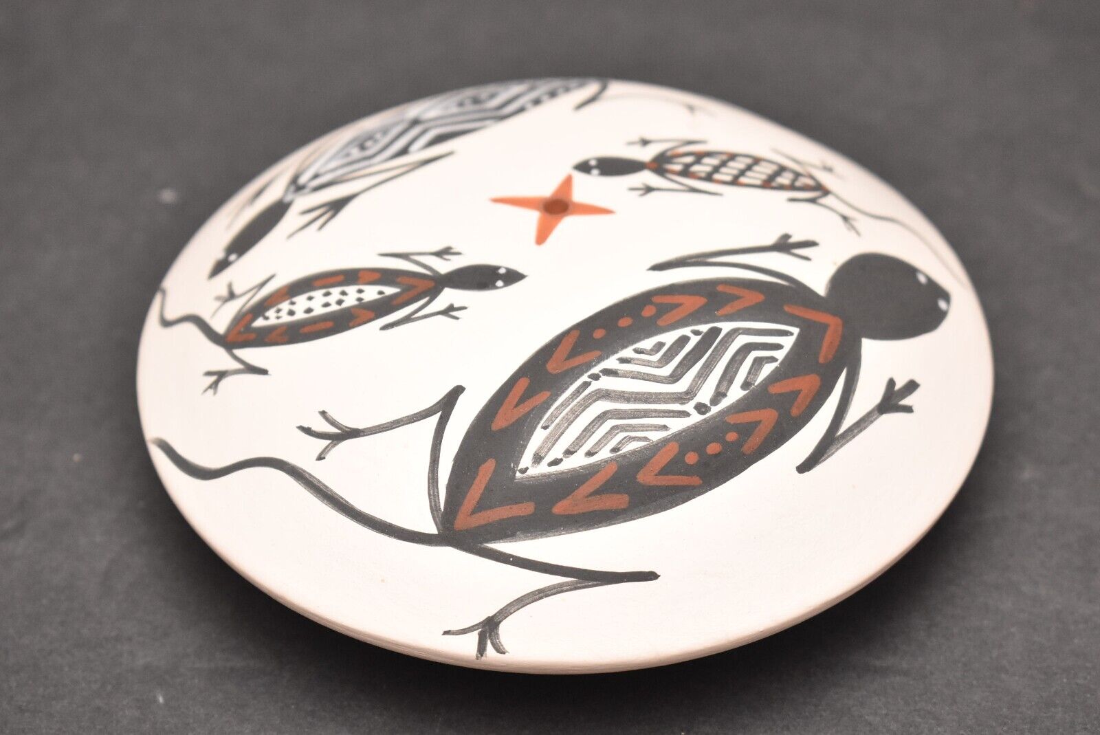 VTG Native American Jemez Pueblo PICTORIAL Pottery Seed Pot Jar Signed Toya