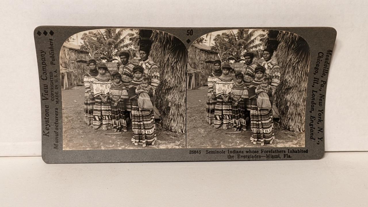 a054, Keystone Stereoview, Seminole Indians, Everglades, FL, 50-26845, 1930s