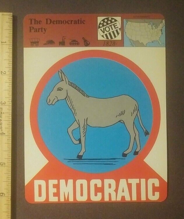 1980 Panarizon The Democratic Party Donkey Symbol Large Card Collectible Vintage