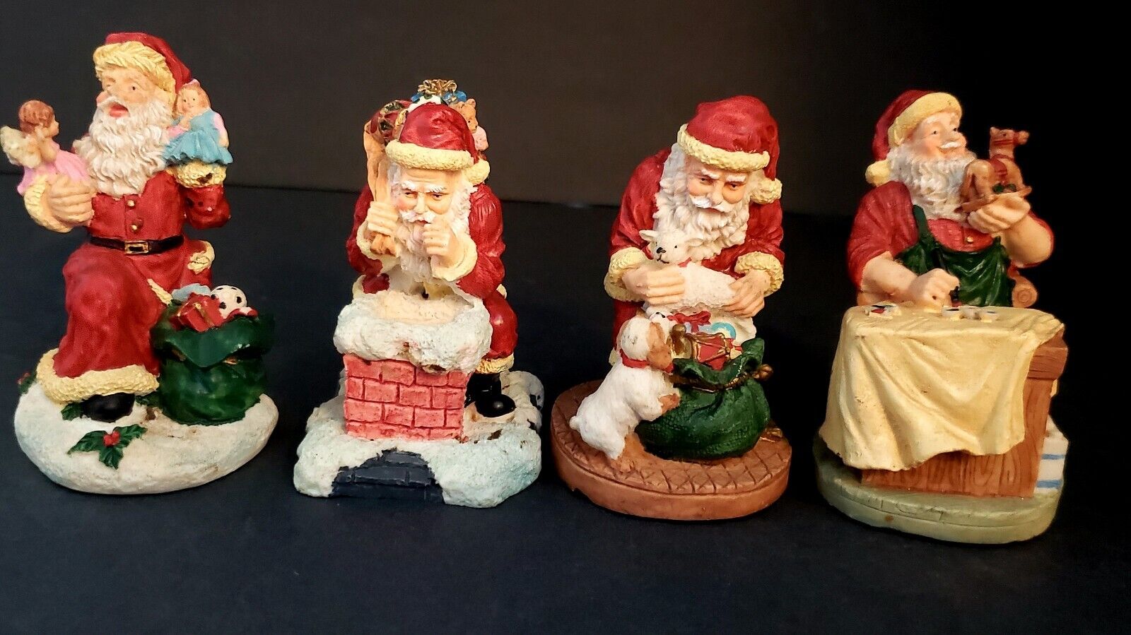 Vintage Brinns Santa Claus Christmas Ornament Lot Of 4