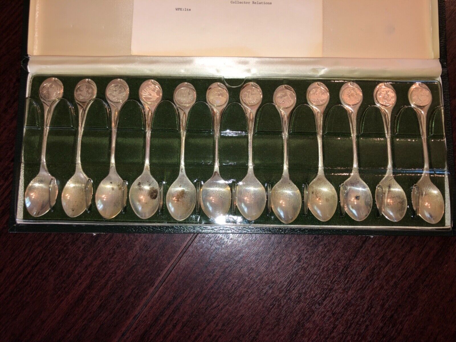The Franklin Mint set of Twelve Days of Christmas sterling silver teaspoons