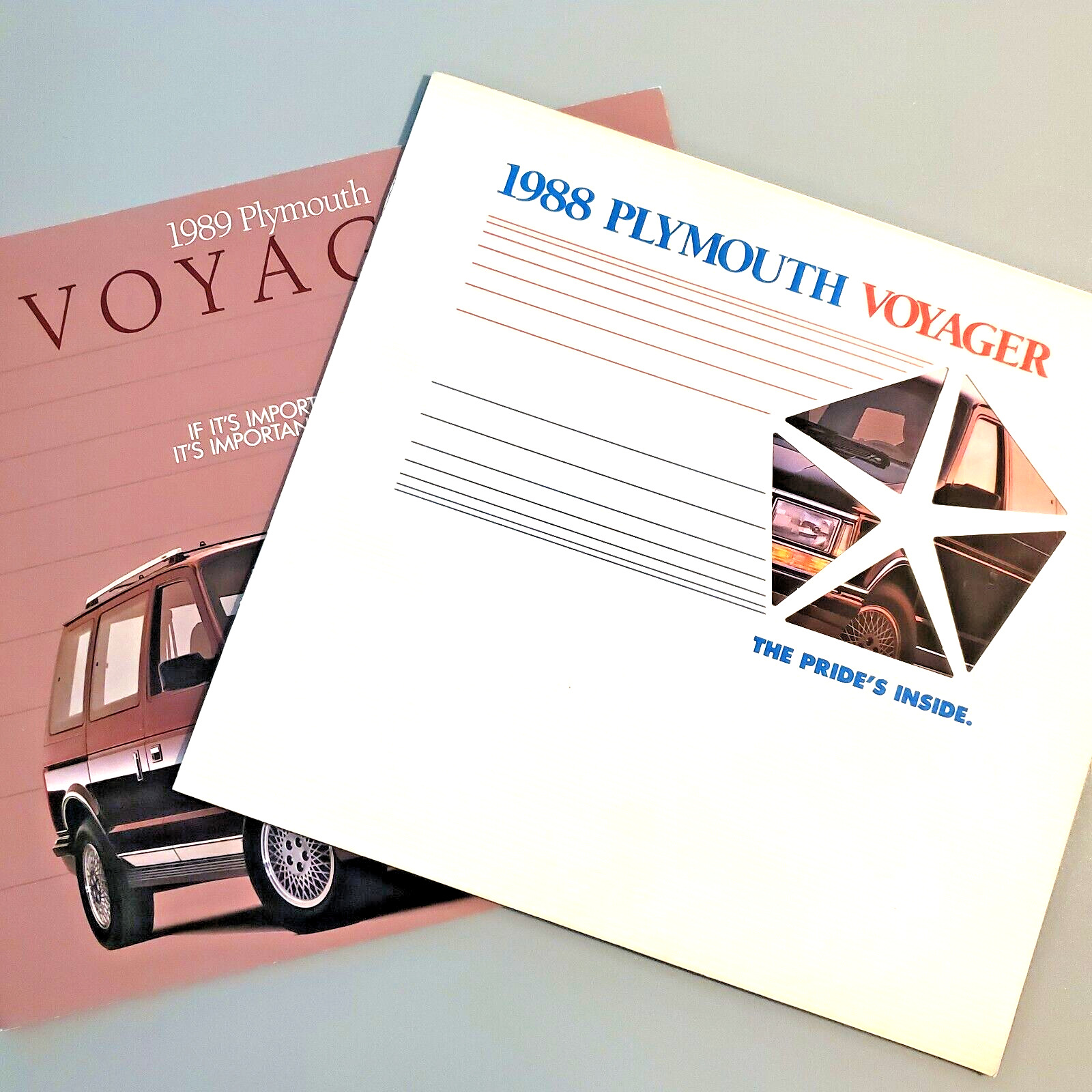 1988 and 1989 Plymouth Voyager Vintage Original Dealer Sales Brochure Full Color
