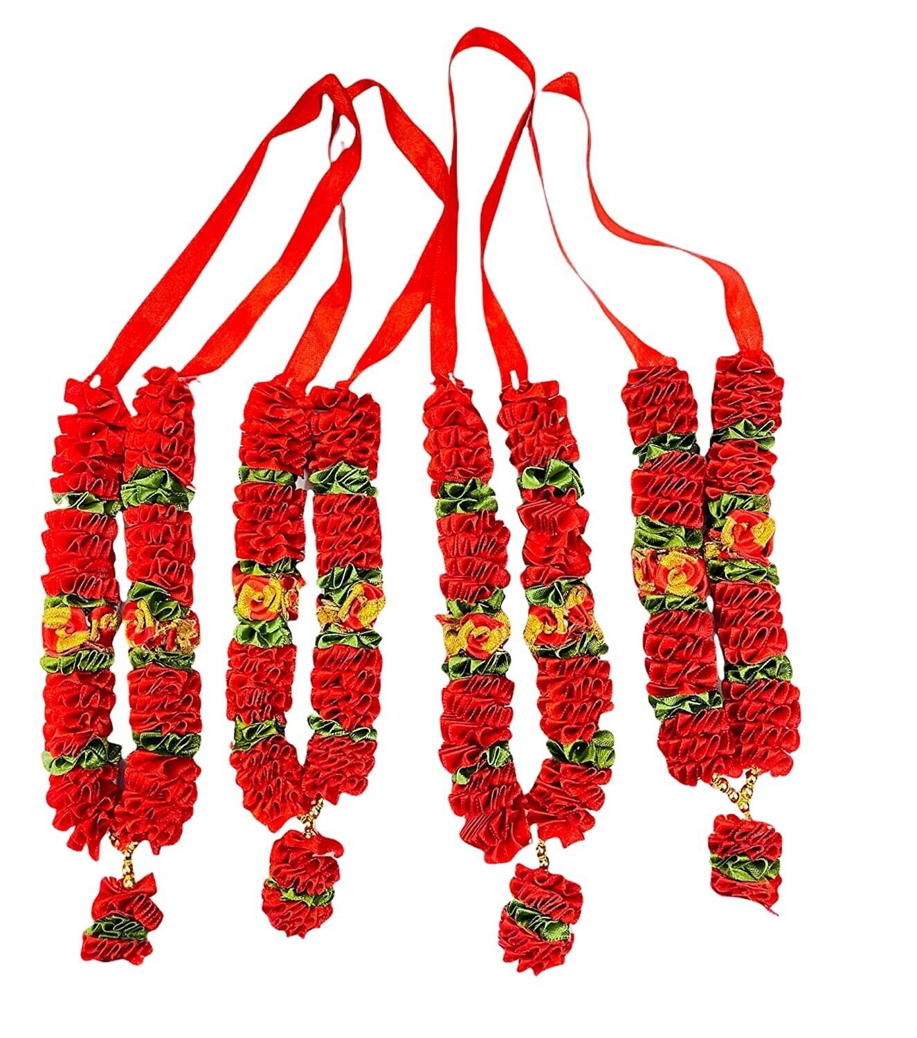 Indian Traditional Mala for God Artificial Flowers Ribbon Garland Haar for Idol