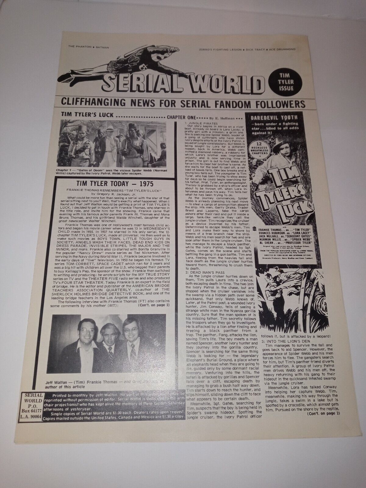 Vintage 1975 SERIAL WORLD - TIM TYLER ISSUE superman/batman