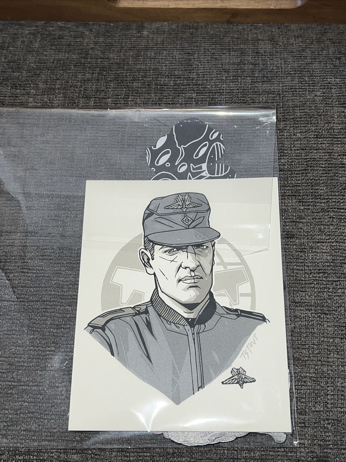 Tyler Stout Starship Troopers Sgt Zim Handbill Mini Art Print With Stickers