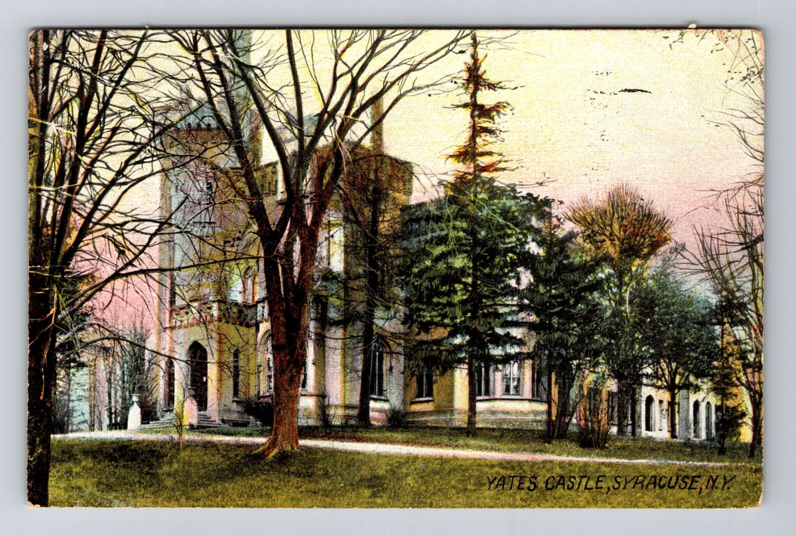 Syracuse NY-New York, Yates Castle, c1909 Vintage Postcard