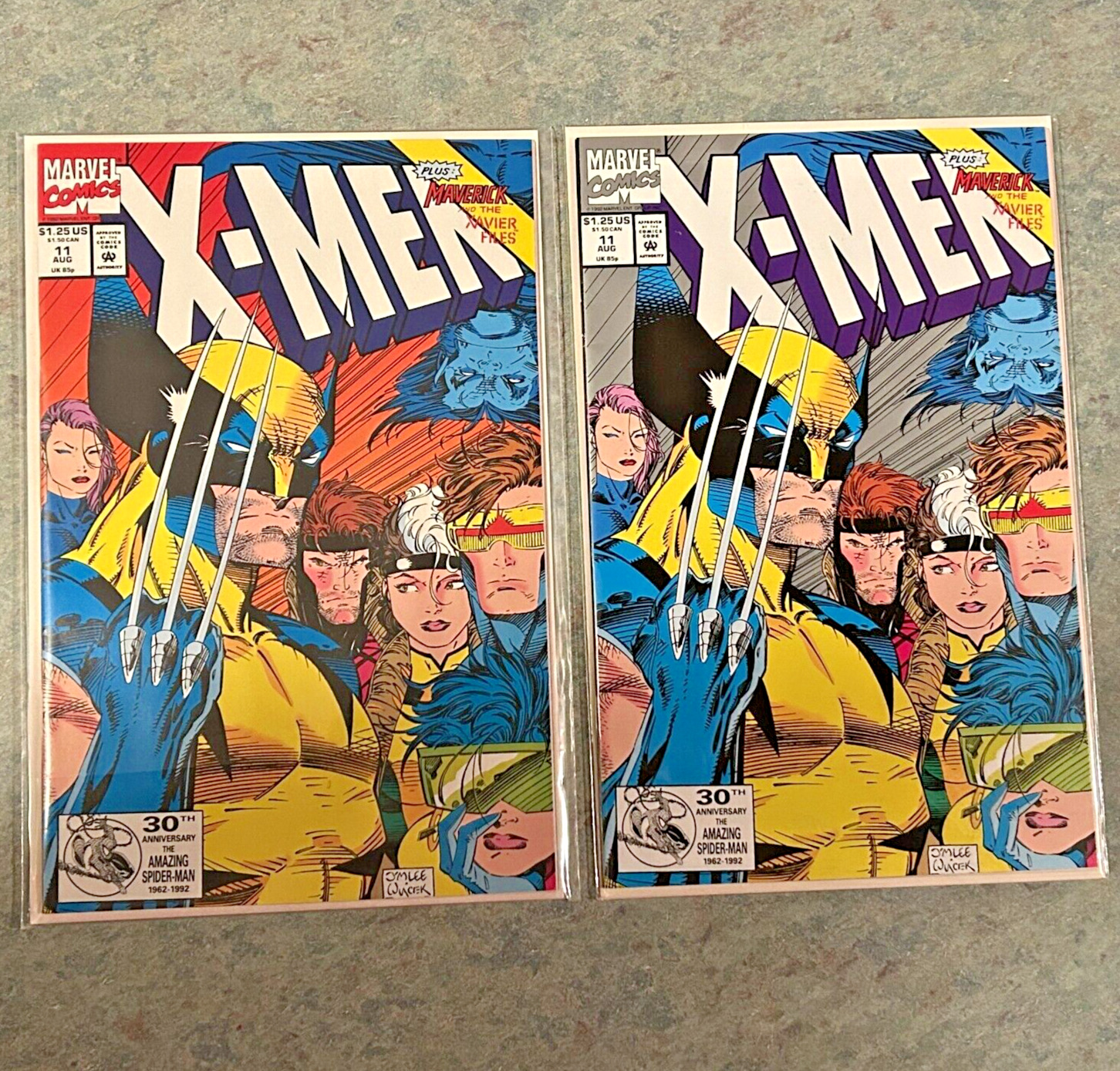 1992 MARVEL COMICS  X-MEN #11 JIM LEE WOLVERINE COVER & RARE SILVER 2ND PRINT VF