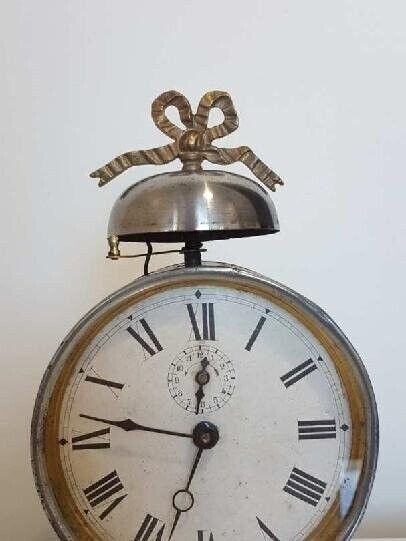Old Japy Freres alarm clock, early 20th century, working in good condition+gift