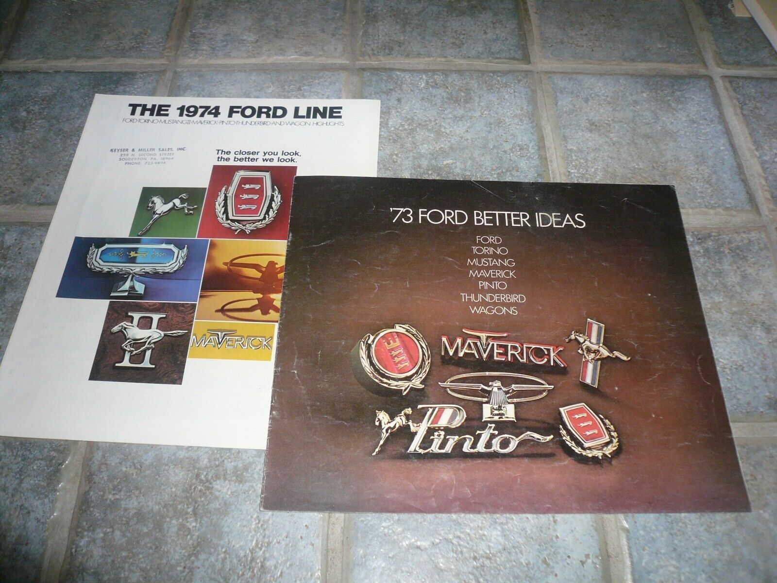 1973/74 Ford Line Sales Brochures - Vintage - Two for One  
