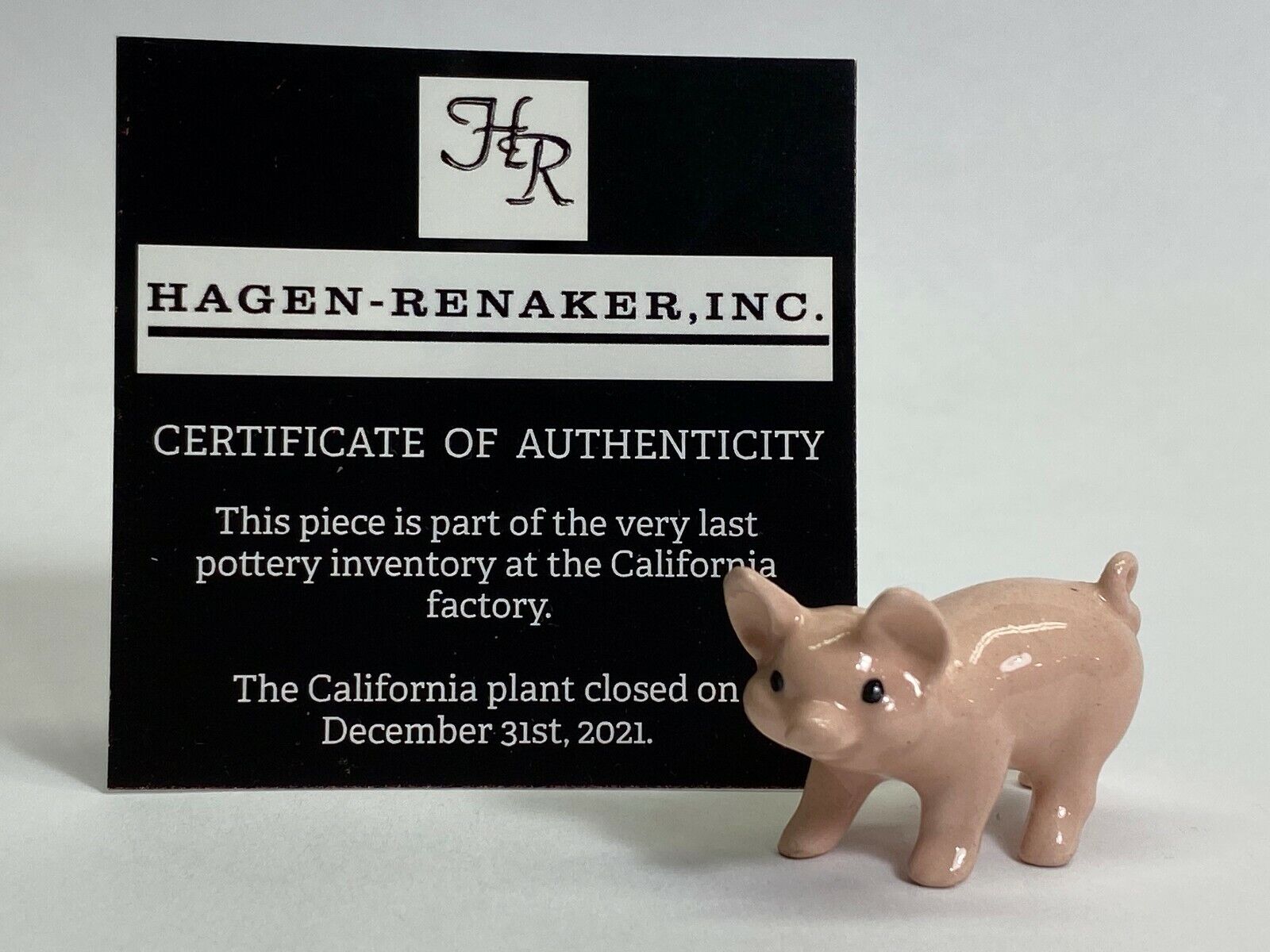 Hagen Renaker #804 847 Pig Standing NOS Last of the Factory Stock Pink 