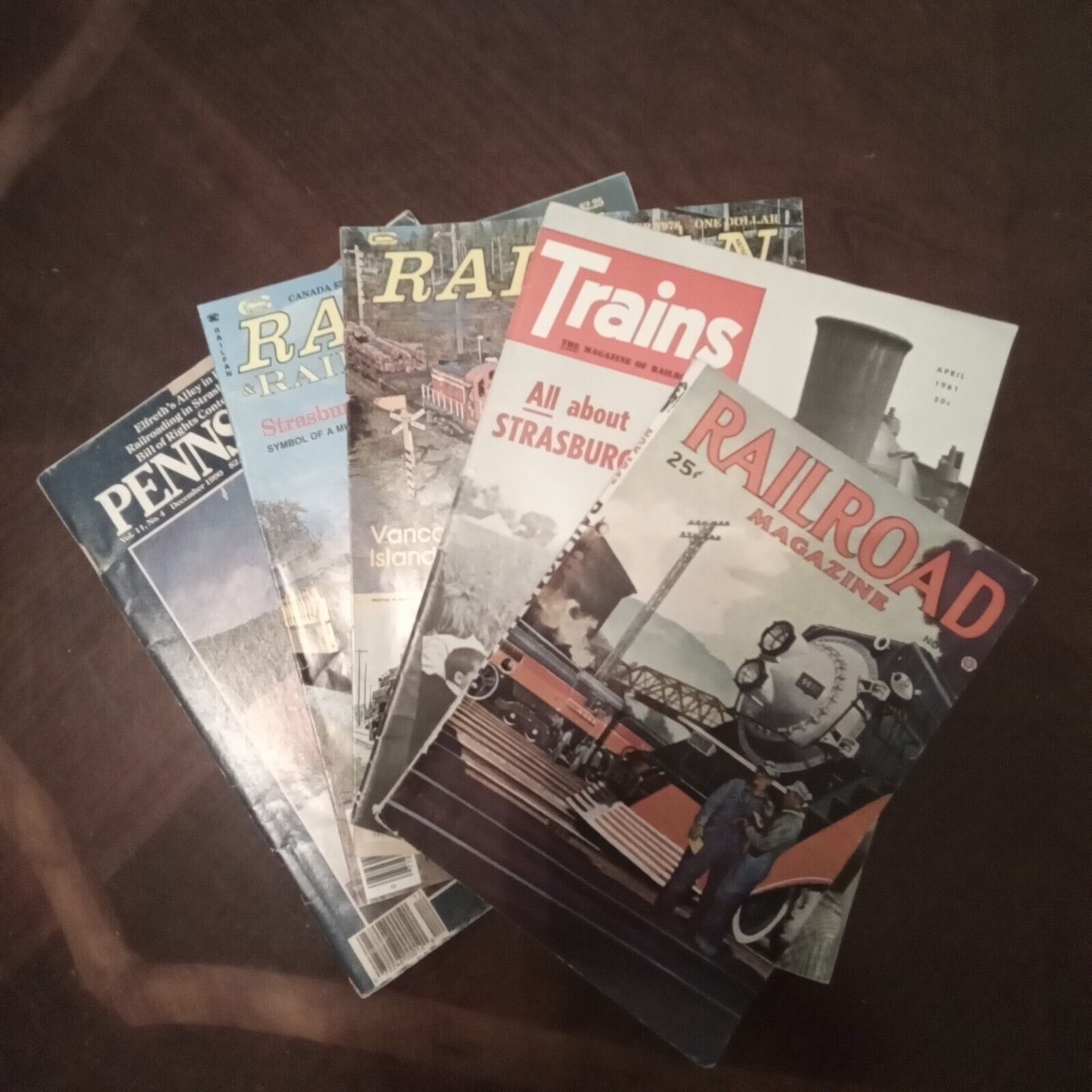 Lot of 5 magazines on Strasburg Railroad