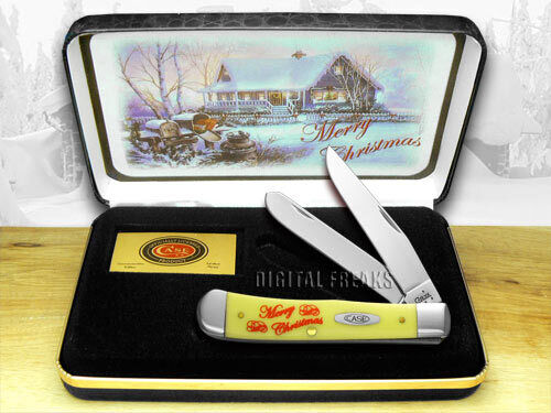 Case xx Trapper Knife Merry Christmas Yellow Delrin 1/1000 Pocket